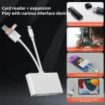 NK-1011TL Pro USB-C / Type-C, 8 Pin, USB to USB-C / Type-C, USB, CF, TF, SD Card Slot Card Reader Adapter, NK-1011TL Pro - Image 5
