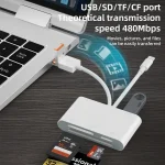 NK-1011TL Pro USB-C / Type-C, 8 Pin, USB to USB-C / Type-C, USB, CF, TF, SD Card Slot Card Reader Adapter, NK-1011TL Pro - Image 7