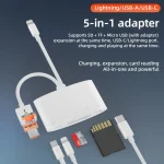NK-1040TL Pro USB-C / Type-C, 8 Pin, USB to USB-C / Type-C, 8 Pin, Micro USB, TF, SD Card Reader Adapter, NK-1040TL Pro - Image 2
