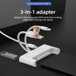 NK-1046TL Pro USB-C / Type-C, 8 Pin, USB to USB-C / Type-C, USB, SATA Interface Multi-function Adapter, NK-1046TL Pro - Image 2