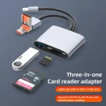 NK-3041TL Pro USB-C / Type-C, 8 Pin, USB to USB, TF / SD Card Multi-function Card Reader Adapter, NK-3041TL Pro - Image 2