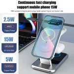 Y10 15W 3 in 1 Magnetic Wireless Charger Stand - Image 4