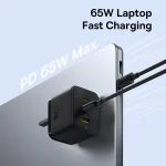 Baseus PD65W USB and 2 USB-C / Type-C Fast Charger With 1m Type-C Cable, UK Plug - Image 3