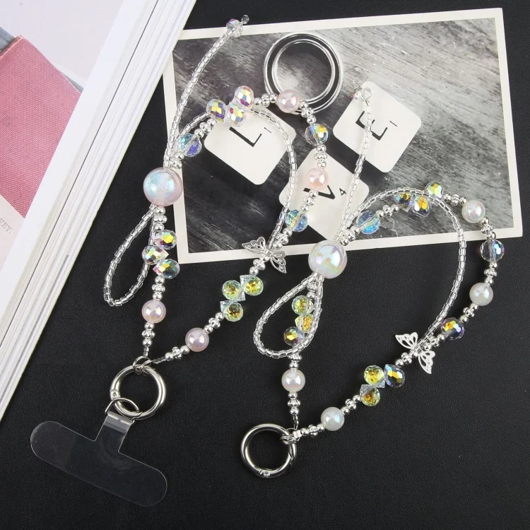 EDA0072359_B6.webp Crystal Pearl Short Chain Anti-lost Mobile Phone Short Lanyard - Image 7