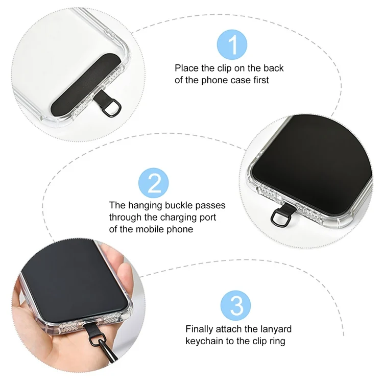 EDA0072362_B3.webp 8mm Silver Buckle Adjustable Anti-lost Crossbody Mobile Phone Neck Lanyard - Image 4
