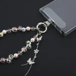 Alloy Butterfly Beaded Bracelet Anti-Lost Phone Short Lanyard - Image 5