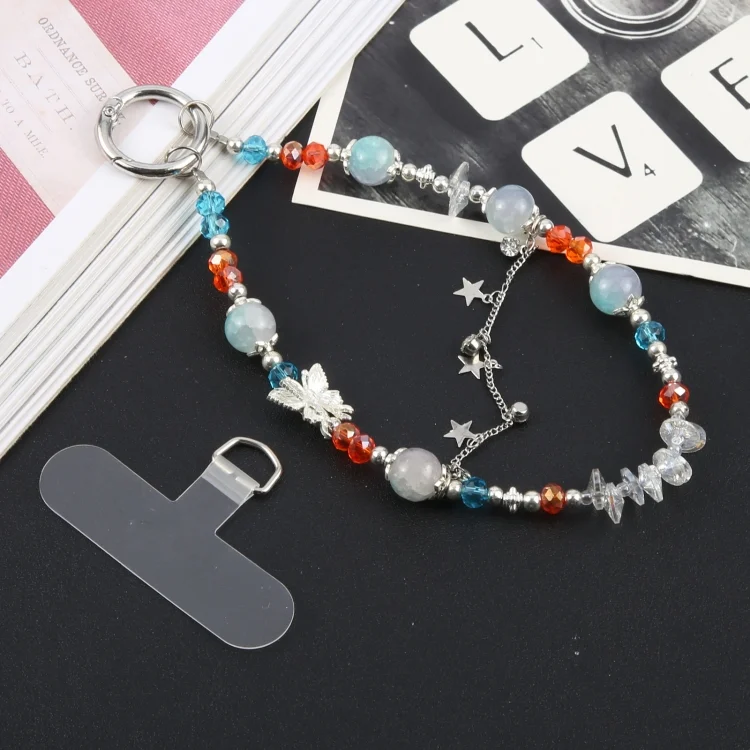 EDA007247401A_1.webp Star Alloy Beaded Bracelet Anti-Lost Phone Short Lanyard - Image 3
