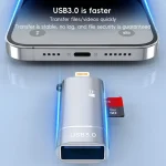2 in 1 8 Pin to USB and TF Card Reader Adapter, 8 Pin to USB and TF Card - Image 3