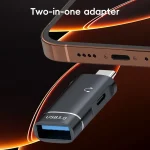 2 in 1 Type-C to USB and Type-C Earphone Adapter, Type-C to USB and Type-C - Image 2