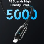 USAMS SJ741 30W USB-C / Type-C to 8 Pin Zinc Alloy Digital Display Fast Data Cable, Length: 1.2m, SJ741USB01, SJ741USB02 - Image 5