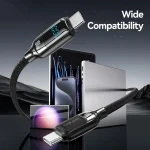 USAMS SJ742 100W USB-C / Type-C to USB-C / Type-C Zinc Alloy Digital Display Fast Data Cable, Length: 1.2m, SJ742USB01, SJ742USB02 - Image 4