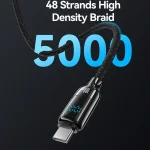 USAMS SJ742 100W USB-C / Type-C to USB-C / Type-C Zinc Alloy Digital Display Fast Data Cable, Length: 1.2m, SJ742USB01, SJ742USB02 - Image 6