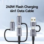USAMS SJ738 240W 6 in 1 Aluminum Alloy Fast Data Charging Cable, Length: 2m, SJ738USB01 - Image 6
