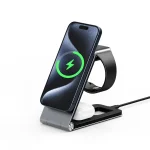 DUZZONA W22 15W 3 in 1 Foldable Magnetic Wireless Charging Stand, W22 - Image 2