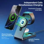 DUZZONA W22 15W 3 in 1 Foldable Magnetic Wireless Charging Stand, W22 - Image 4