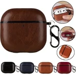 Leather Earphone Protective Case with Hook, For AirPods 4 - Image 2