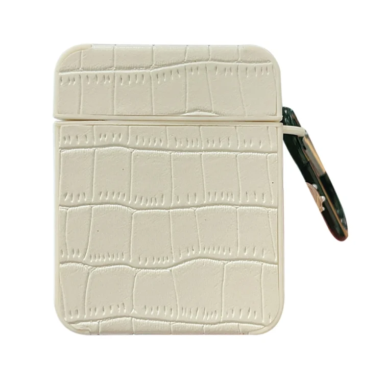 Crocodile Pattern Square Leather Earphone Case, For AirPods 1 / 2