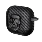 Carbon Fiber Pattern Skull Lock Bluetooth Earphone Protective Case, For AirPods 4, For AirPods Pro 2, For AirPods 3, For AirPods Pro, For AirPods 1 / 2