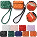 Down Coat Texture PU Earbuds Box PC Case with Lanyard, For AirPods 3, For AirPods Pro - Image 2