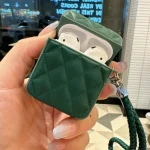 Down Coat Texture PU Earbuds Box PC Case with Lanyard, For AirPods 3, For AirPods Pro - Image 4