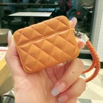 Down Coat Texture PU Earbuds Box PC Case with Lanyard, For AirPods 3, For AirPods Pro - Image 5