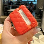 Down Coat Texture PU Earbuds Box PC Case with Lanyard, For AirPods 3, For AirPods Pro - Image 6