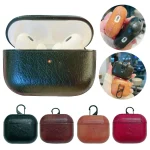 Crazy Horse Texture PU Earbuds Box PC Case with Hook, For AirPods 4 - Image 2