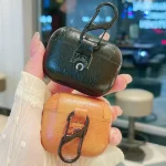 Crazy Horse Texture PU Earbuds Box PC Case with Hook, For AirPods 4 - Image 3