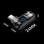Smart Digital Display Side Bend Charging Adapter, Type-C Male to Type-C Female - Image 2