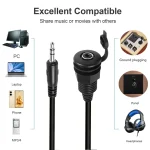 3.5mmTRS Stereo Thread Fixed Embedded Ground Plug Panel Audio Cable, Length: 0.3m, Male to Female, Female to Female - Image 5