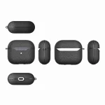 Litchi Texture TPU Shockproof Earphones Case with Hook, For AirPods 4 - Image 3
