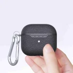 Litchi Texture TPU Shockproof Earphones Case with Hook, For AirPods 4 - Image 4