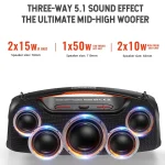 HOPESTAR A60 100W Outdoor Portable IPX6 Waterproof Bluetooth Speaker with Microphone - Image 2