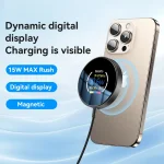 Yesido DS28 15W Smart Digital Display Magnetic Wireless Charger, DS28 - Image 2