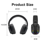 Bluetooth 5.4 Head-mounted RGB Wireless Bluetooth Gaming Headset, B500 - Image 2