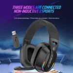Bluetooth 5.4 Head-mounted RGB Wireless Bluetooth Gaming Headset With Transmitter, GT100 - Image 2