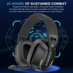 Bluetooth 5.4 Head-mounted RGB Wireless Bluetooth Gaming Headset With Transmitter, GT100 - Image 5