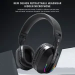 Bluetooth 5.4 Head-mounted RGB Wireless Bluetooth Gaming Headset With Transmitter, GT100 - Image 6