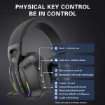 Bluetooth 5.4 Head-mounted RGB Wireless Bluetooth Gaming Headset With Transmitter, GT100 - Image 9