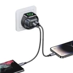 USAMS T67 20W USB and USB-C / Type-C GaN Fast Charger, EU Plug, US Plug, UK Plug - Image 3