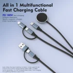 U33 1m PD100W USB-A / USB-C All in 1 Multifunctional Fast Charging Cable - Image 2