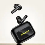awei T56 ANC Noise Reduction Wireless Bluetooth Earphone with LED Touch Screen - Image 3