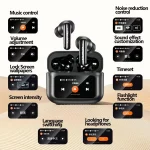 awei T56 ANC Noise Reduction Wireless Bluetooth Earphone with LED Touch Screen - Image 4