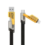 awei CL-226 65W USB/Type-C to 8 Pin/Type-C 4 in 1 Fast Charging Data Cable, Length: 1m, CL-226(Black + Yellow)