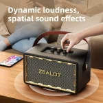 Zealot MT01M Retro Card Portable Wireless Bluetooth Speaker with Microphone, MT01 + 1 Mic - Image 5