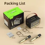 Zealot MT01M Retro Card Portable Wireless Bluetooth Speaker with Dual Microphones, MT01 + 2 Mic - Image 11