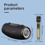 Zealot S87M 80W Portable Outdoor RGB Bluetooth Speaker with Microphone, S87 + 1 Mic - Image 11
