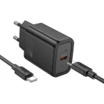 hoco N60 PD20W Type-C Charger Set with 1m Type-C to Type-C Cable, EU Plug
