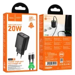 hoco N60 PD20W Type-C Charger Set with 1m Type-C to Type-C Cable, EU Plug - Image 6