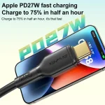awei CL-221T Type-C to Type-C 240W Smart Fast Data Charging Cable, CL-221T 2m - Image 3